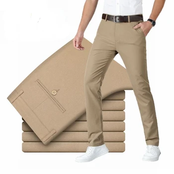 Uus Mood Kevad-Sügis Vabaaja Püksid Meeste Kleit Püksid Tahke Kergelt Paksenema Püksid Uued Saabumise Klassikaline Vabaaja Püksid, A29
