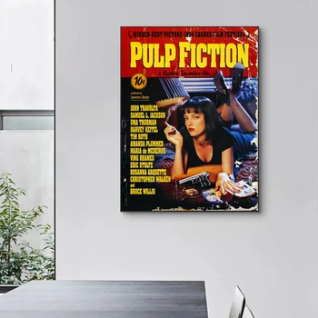 Filmi Pulp Fiction Plakat, Klassikaline Film, Lõuend Seina Art, Suured Foto, Maali Kunst, Pildid, Pilt Magamistuba Decor