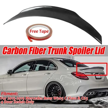 Kõrge Kvaliteet Päris Carbon Fiber Auto Tagumine Pagasiruumi Boot Spoiler Tiiva Kaas Mercedes Benz W205 Nr.63 Jaoks AMG 2015-2019 Body Kit