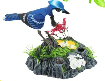 patareid tegutsenud simulatsiooni lind ornament heli birdcall sinine lind, umbes 14x16cm,kodu kaunistamiseks loova mänguasja kingitus a2082