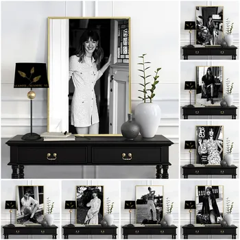 Daisy Edgar Jones Näitleja Prindi Star Seina Art Lõuend Maali Must-Valge Foto Magamistuba Home Decor Pilt