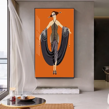 Kokkuvõte Egiptuse Naine Plakatid Lõuendile Maali Iseloomu Joonis Pildid Seina Art Pilte elutuba Orange Home Decor
