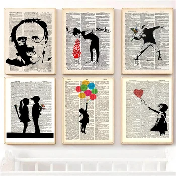 Banksy Street Sõnastik Kunsti Lovesick Tüdruk Poiss Art Armastus Haige Prindi Šabloonid Raamat Plakat Tuba Prindi Kingitus Kodus Seina Decor Plakat