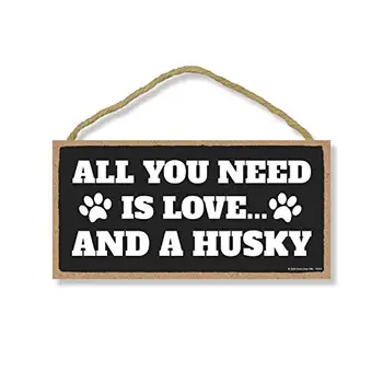 Kõik, mida Vajame, on Armastus ja Husky, Naljakas Puidust Home Decor Koer Pet Lovers, Rippuvad Dekoratiivse Seina Märk,