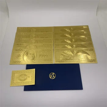 10tk/palju 1000 USA Dollari Puhas Kuld Pangatähtede Mälestus Bill paberraha, Müntide Medal 24k Ameerika Ühendriigid