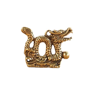 Lohe Kuju Rikkuse Messing Decor Heaolu Hiina Stiilis Ornament Dragon Õnne Loomade Fengshui Vintage Key Keti Ripats