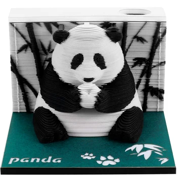 3D Töölaud Nädala Kalender Loominguline Panda Memo Pad Tear-Away 3D Kunst Märkus Pad DIY 3D 2024 Nädala Kalender Raamat Nikerdamist Kunsti Kodu