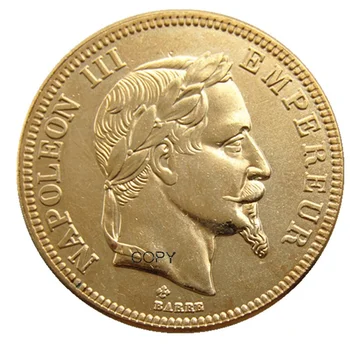 Prantsusmaal 1862 B - 1869 B 5 Aastat Olemas 100 Franki Kullatud Koopia Kaunista Mündi