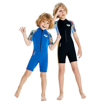 Laste 2,5 MM Neopreenist Sukeldumisel Ülikond Lapsed Lühikese varrukaga, kanna Ühe Tüki Sooja Kummiülikond Ujumine Snorgeldamine Külma Tõend Surfamine Ujumistrikoo