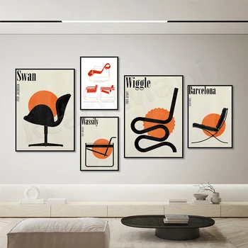 varruka sajandi kaasaegne minimalistlik tool plakat, wassily tool näituse plakat, varruka sajandi skandinaavia mööbel