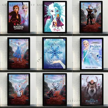 Klassikaline Disney Filmi Külmutatud Plakatid Ja Pildid Lastele Magamistuba Elsa Ja Anna Printsess Lõuendile Maali Seina Art Home Decor