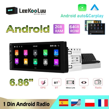 LeeKooLuu Android 1 Din GPS Car Stereo-Radio 6.86