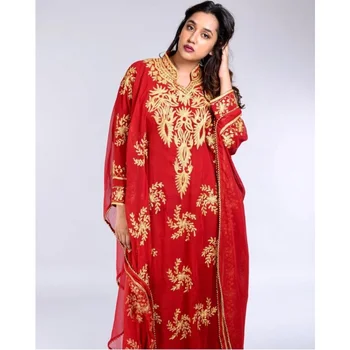 Punane Dubai, Maroko Kaftans Farasha Abaya Kleit Väga Uhke Pikk Kleit Euroopa ja Ameerika Moe Suundumus Riided