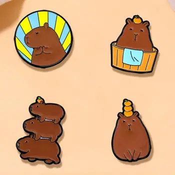 Emotikoni Pack Capybara Pin-Mantel Cartoon Metallist Cartoon Pin-Sõle Küpsetamine Värvi Armas Sulamist Pääsme Seljakott Tarvikud