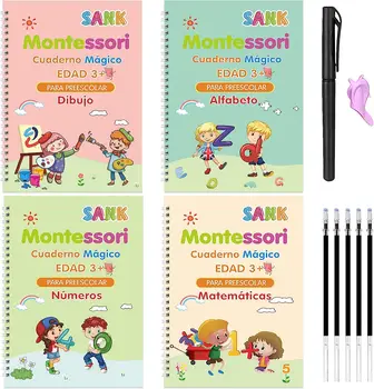 4 Raamatud Magic Kirjutamine Koopia Raamat Hispaania Kalligraafia Sülearvuti Montessori Korduvkasutatavad Haridus Calligraphic Kirja Tava Mänguasi