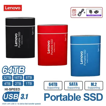 Lenovo Väline kõvaketas 32TB High-Speed Portable Ssd 8TB 4TB 2TB Portable External SSD Kõvaketas (Solid-state Disk kõvaketas