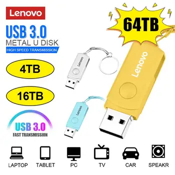 Lenovo 64TB USB-3.1 DC4 Unidad Flash 16TB 8TB De Alta Velocidad OTG Pendrive 4TB 2TB DC4 USB Stick De Memoria Jaoks Ps4 Ps5