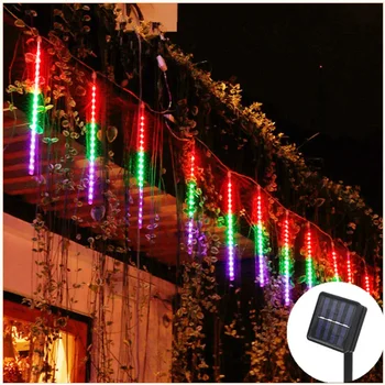 Päikeseenergial töötavad LED-Meteoor Dušš Puhkus String Kerge Veekindel Haldjas Aed Decor Väljas Tänaval Vanik jõuluehe Navidad