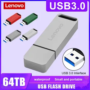 Lenovo 64TB USB 3.0 Flash Drive Metallist Pen Drive Mobile Ladustamise Memory Stick 16TB 8TB 4TB 2TB kiire Pendrives Jaoks Ps4 Ps5
