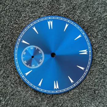 Vaadata tarvikud Vaata dial läbimõõt 38.9 mm Blue dial Paksus 0.4 mm kasutatud on kell 9 o 'clock Pigi auku 10mm