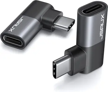 90 Kraadi Paremale Nurga USB-C Male - > USB-C-d Female Adapter, 2-Pack 40Gbps andmeedastus USB TypeC Vasakule ja Paremale PD Auru Teki