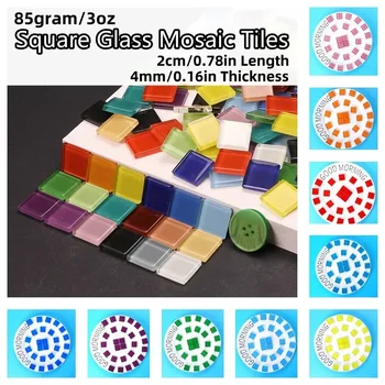 85g/3oz(Ca. 24tk) 2cm/0.78 Ruudu Klaas Mosaiik Plaadid 4mm/0.16 Paksus DIY Mosaiik Käsitöö Plaat Multi Valikuline Värv