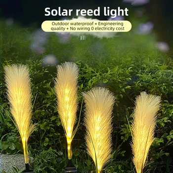 Uus Led Solar Reed Kerge Väljas Veekindel Karvased Fiiberoptiline Valgus Terrass Aia Kaunistamiseks Muru Kerge
