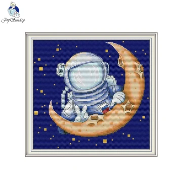 Cartoon ristpistes Komplektid Astronaut Muster 14ct 11ct Loota Trükitud Lõuendile Õmblused, Tikandid Kit DIY Käsitöö Näputöö Komplekt