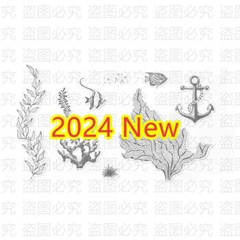 2023 Võib. 2024 Apr. Uus Kataloog Merepõhja Coral Selge Templite Komplekti ja Kala Metalli Lõikamine Sureb Scrapbooking Jaoks õnnitluskaart