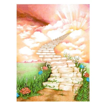 DIY Road to heaven Diamond Maali ristpistes Home Decor Puurida Rhinestone Tikandid Mosaiik Käsitöö Kingitus G794