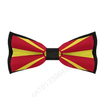 Uus Polüester Põhja-Makedoonia Lipp Bowtie Meeste Mood Casual Meeste Ristlipsud Cravat Neckwear Jaoks Pulmapidu Sobib Lips