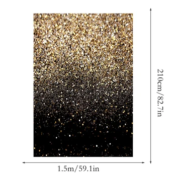 5x7FT Vinüül Pool Glitter Must Kuld Dots Foto Stuudio Taustaks Taust Rekvisiidid