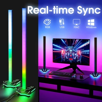 2TK Smart Led Riba Rgb Sync Valgus Ribad PC Neoon Backlight Alalise Põranda Lamp Toetab Macos 13+ Mängude Tuba Teenetemärgi