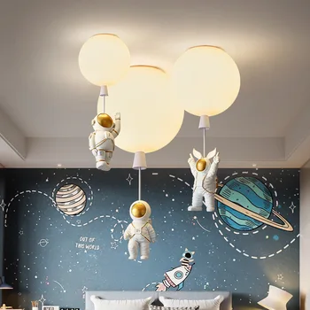Kaasaegne LED-Astronaut Õhupall Lakke Ripats Tuled Lastele Lasteaed, Tuba Decor Klaasist Palli Rippuvad Lühtrid Ripats Lamp