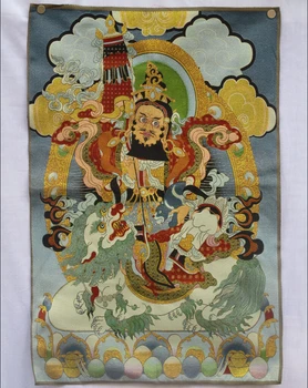 Laekuva Traditsioonilist Tiibeti Budismi Nepalis Thangka Buddha maalid ,Suur suurus Budismi silk brocade maali p002535