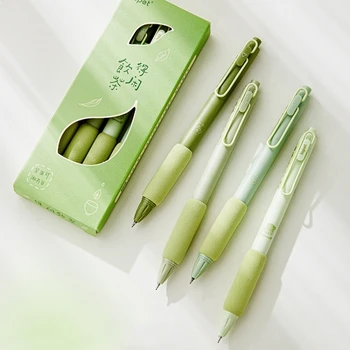 4tk/set Roheline Tee 0,5 mm Pastapliiats Musta Värvi Tint Geeli Pliiats Soft Touch Omanikule Kirjalikult Office Kooli Paigal