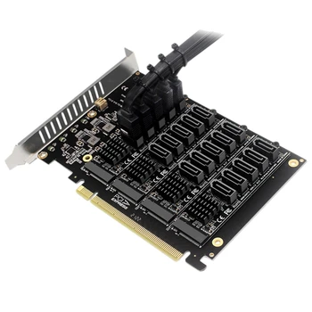 PCI-E SATA Kaart PCIE X16 NVME 2 M. RAID Array Laiendamine 20-Port-Adapter JMB585 Kiip