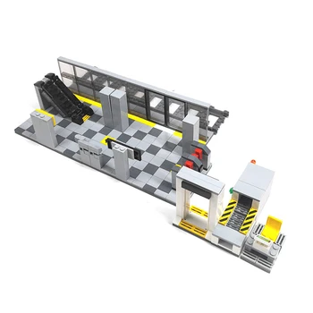 Linna Liiklus Sündmuskohal metroojaam Ühilduvad LEGO KES ehitusplokid Turvalisuse Ülevaatuse Protsessi Platvorm Tellised Komplektid