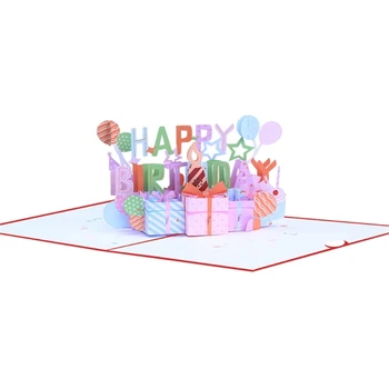 3D Pop-Up Sünnipäeva puhul õnnitluskaardid Auto Mängida Muusikat Soe LED Valgus kinkekarbis Kaardi 69HF