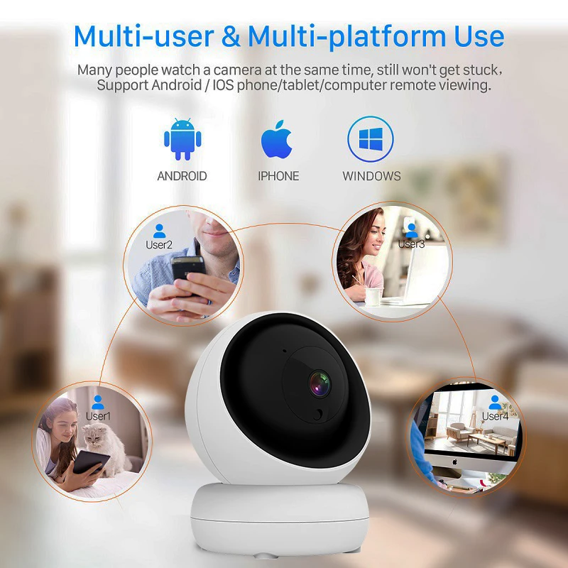 3MP ICSee MINI WIFI Kaamera Smart Home Kaks Võimalust AUDIO Automaatne Jälgimine Traadita Turvalisuse Kaamera Siseruumides . ' - ' . 3