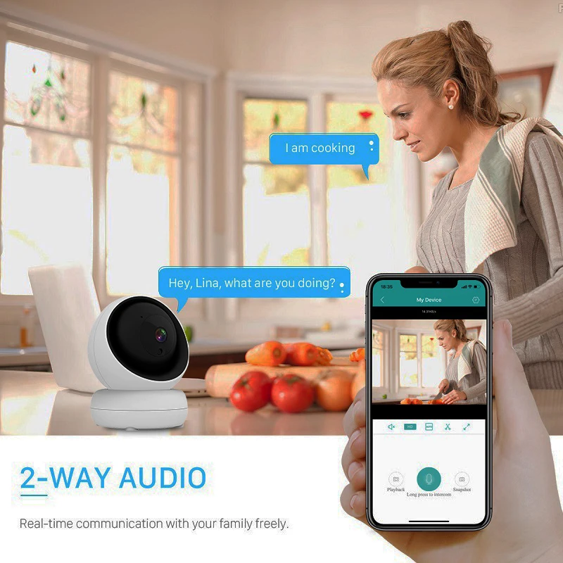 3MP ICSee MINI WIFI Kaamera Smart Home Kaks Võimalust AUDIO Automaatne Jälgimine Traadita Turvalisuse Kaamera Siseruumides . ' - ' . 4