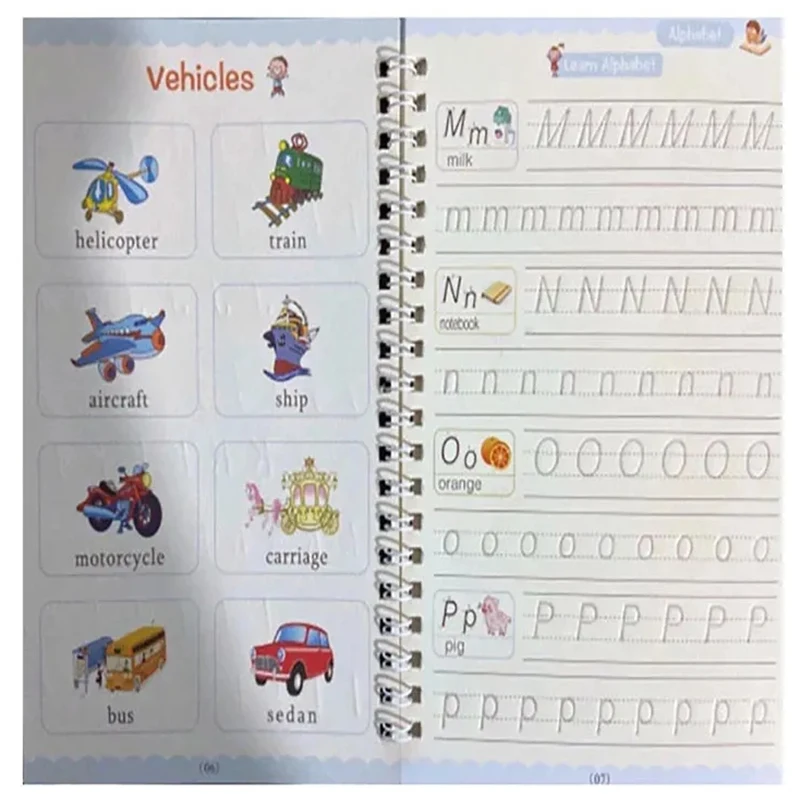 4 Raamatud VAJUS Magic Koopia Raamat Tava inglise keele Õppimine Lapsed Korduvkasutatavad Maagiline Copybook Jälgimise Raamat Kid Käekiri . ' - ' . 2