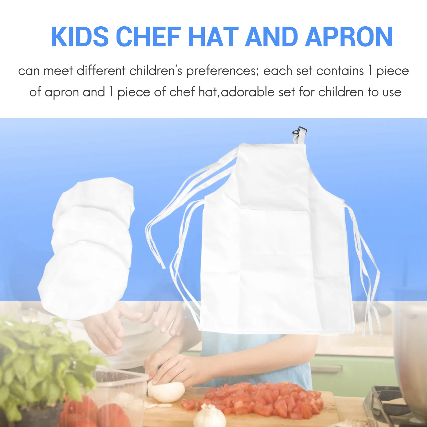 6-Töö Laste Põll ja Chef Hat Set Reguleeritav Laste Põlle Köögis toidu valmistamiseks ja Värvimiseks . ' - ' . 3