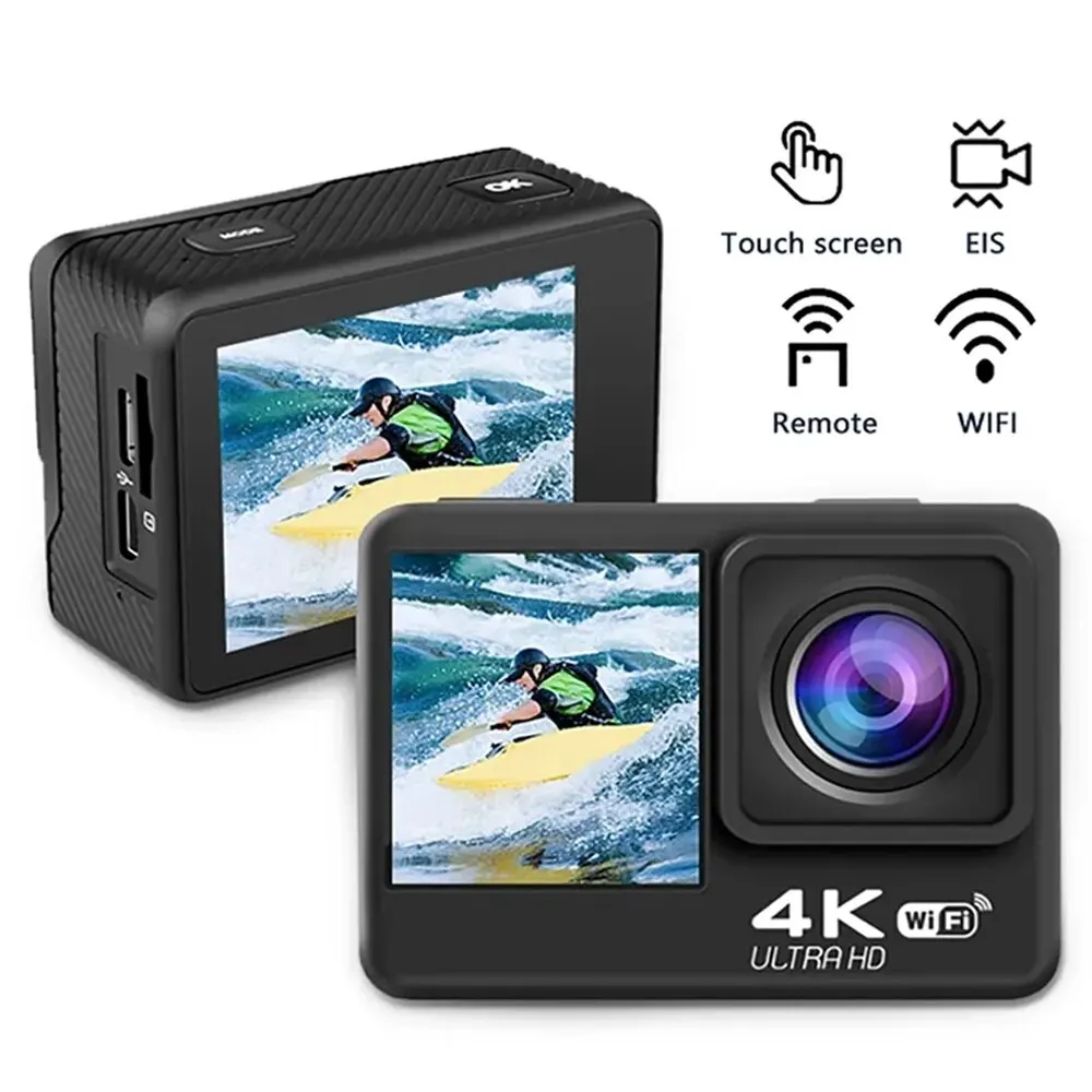 Action Kaamera 4K 60FPS 24MP 2.0 Touch LCD EIS Dual Ekraan, Wi-Fi 170D 30m Veekindel pult 4X Zoom Go Sport Pro Cam . ' - ' . 3