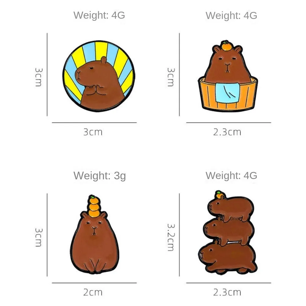 Emotikoni Pack Capybara Pin-Mantel Cartoon Metallist Cartoon Pin-Sõle Küpsetamine Värvi Armas Sulamist Pääsme Seljakott Tarvikud . ' - ' . 5