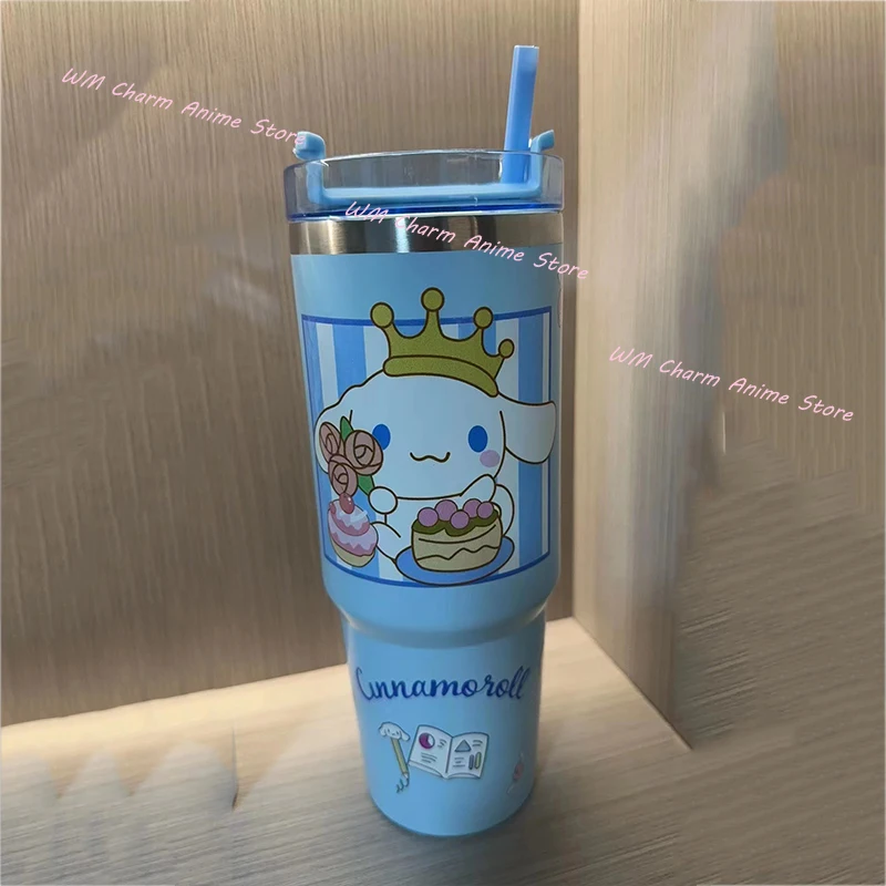 Kawaii Hello Kitty Kuromi Cinnamoroll Sanrio Double Layer Ice Cup Uus Anime Suure Võimsusega Vaakum-Isoleeritud Cup Auto Vee Pudel . ' - ' . 3