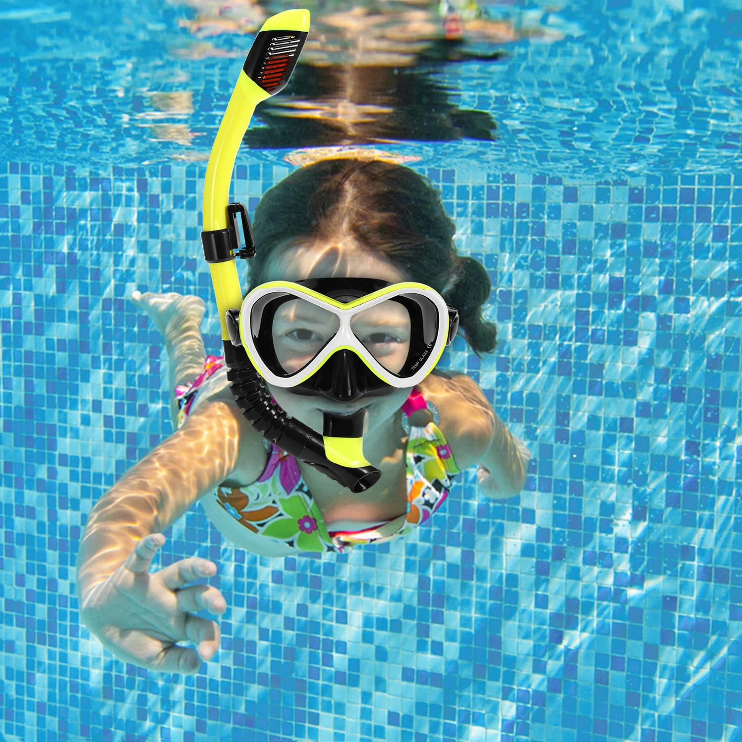Lapsed Professionaalne Ujumine Kaitseprillid koos Anti-udu Kate Kuiv Snorkel Toru Komplekt Anti-fog Kaitseprillid Scuba Snorkel . ' - ' . 4