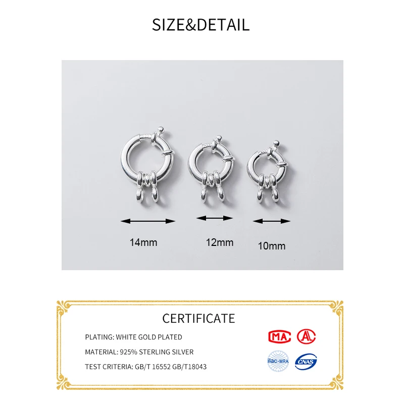 MEETSOFT Trendikas 925 Sterling Silver Ring Ühendus lukk Võlusid DIY Käsitöö Kaelakee, Käevõru Ehted hulgi-Tarvik . ' - ' . 1