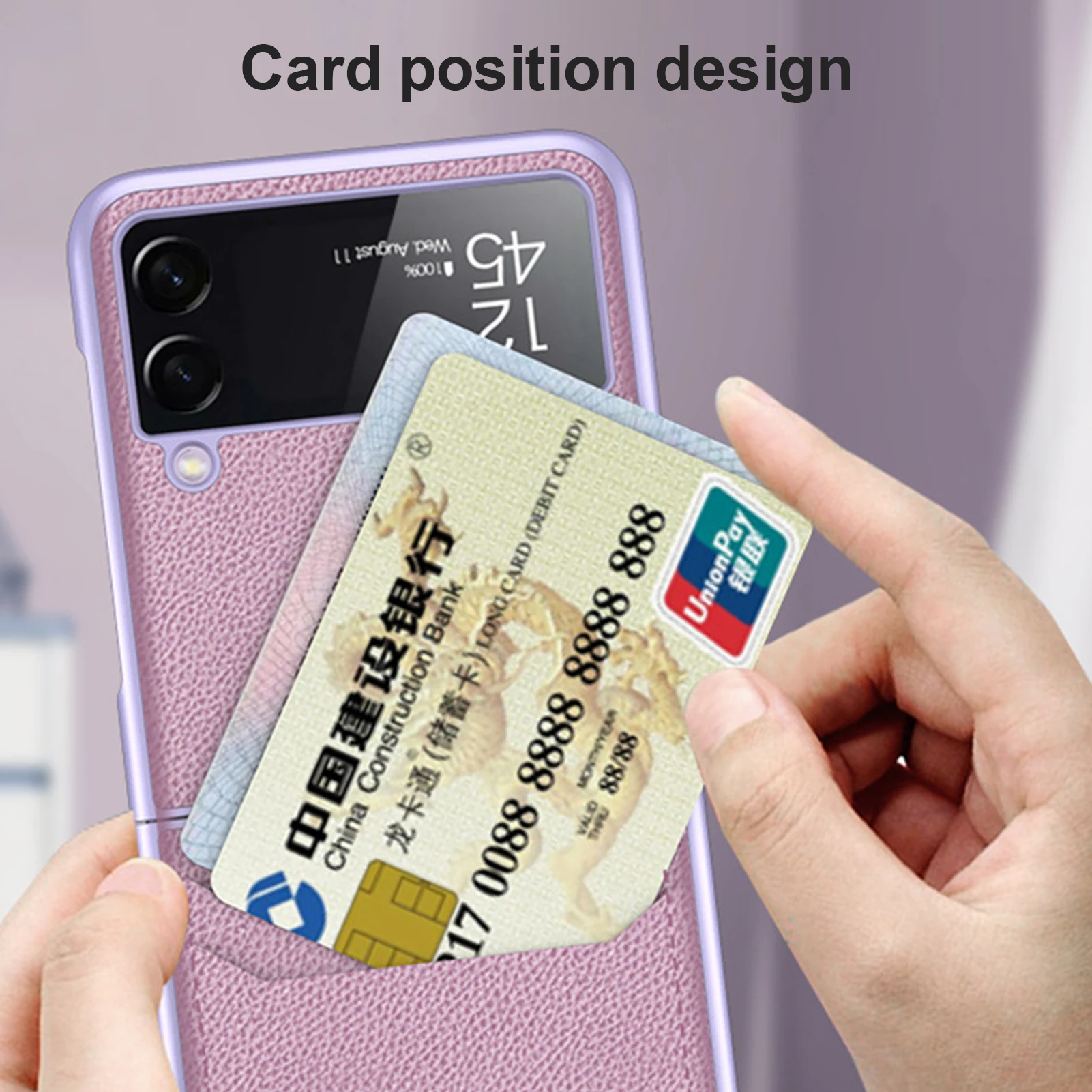 Rahakoti puhul Galaxy Z Flip 3 - PU Nahast Puhul Kaardi Omanikele ja Ultra-Õhuke Kest, Põrutuskindel . ' - ' . 1