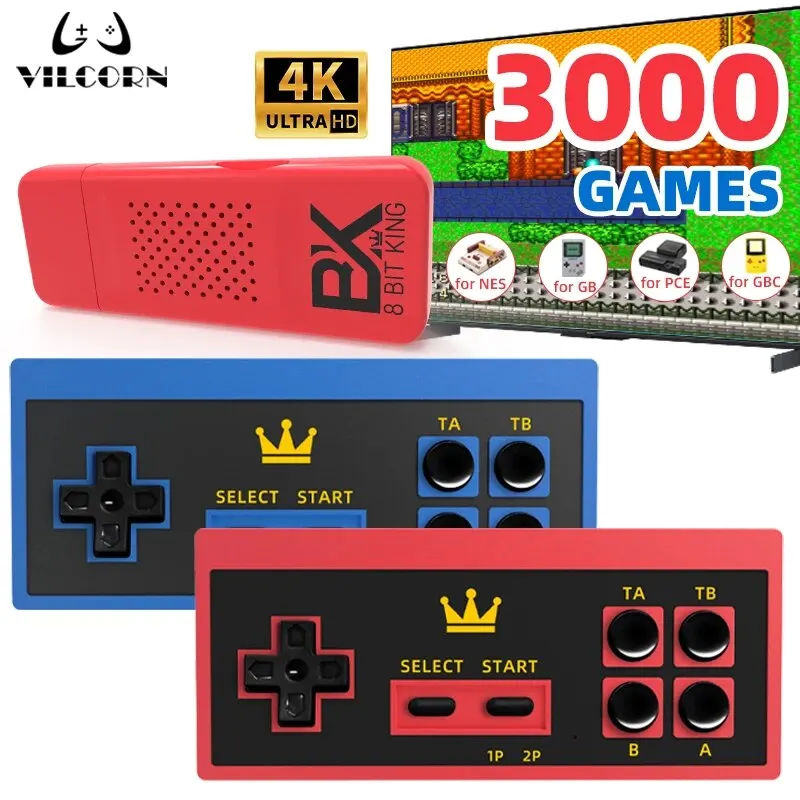 VILCORN 8BitKing Video Traadita Mäng Stick Mini Everdrive HD Mini Konsool GBC GB NES PCE Drive FC Dendy 3000 Mängud . ' - ' . 0